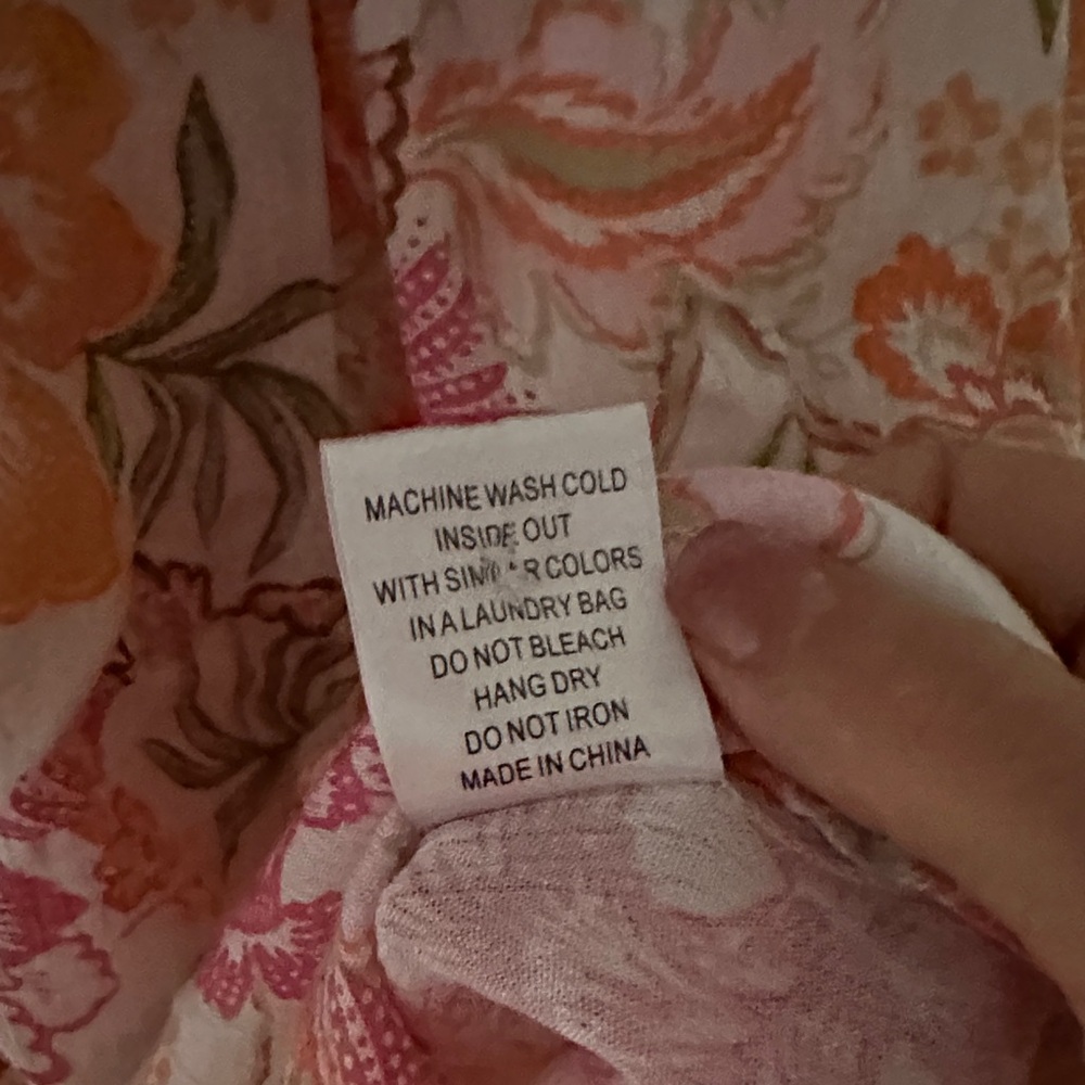 J. Roberts Women's Floral Button Down Shirt - Pink and Orange - Picture 3 of 3